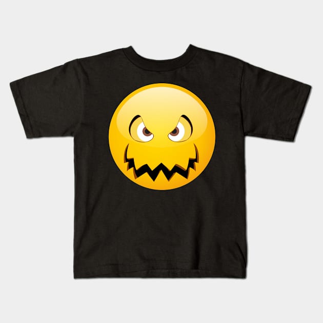 Hallows Eve T-shirt Creepy Halloween Pumpkin Smiley Kids T-Shirt by sheepmerch